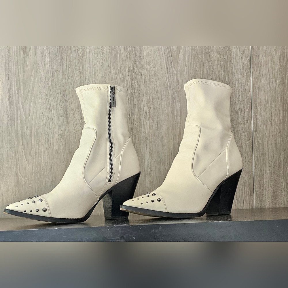 Michael Kors Dover Studded Leather Heeled Booties - Picture 2 of 5